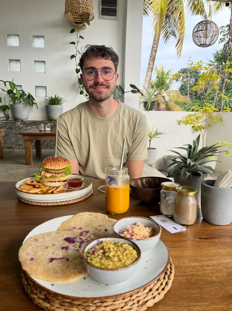 Selfie having lunch at Mango Mama Mirissa Sri Lanka