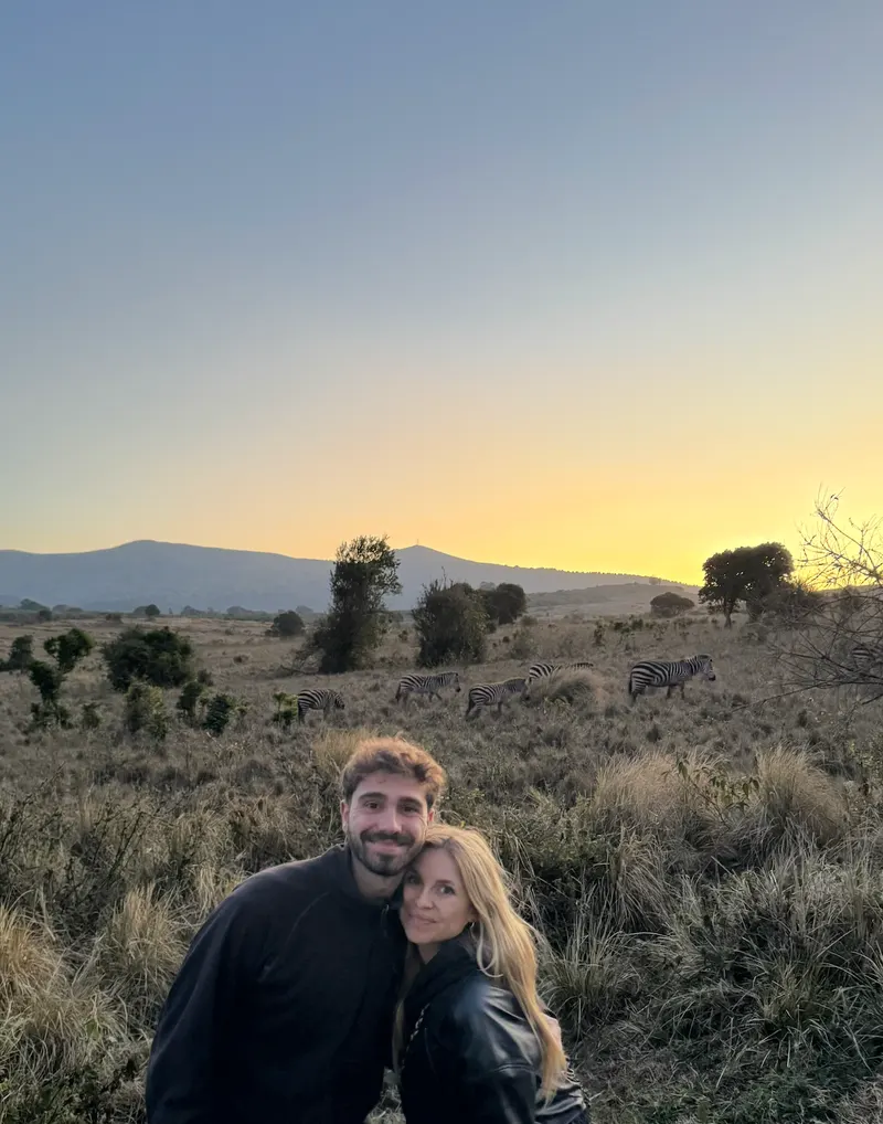 Sunset view from safari campsite in Serengeti Tanzania